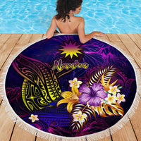 Nauru Beach Blanket Whale Hibiscus Polynesian