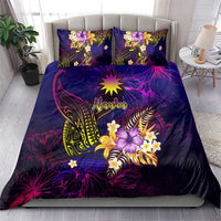 Nauru Bedding Set Whale Hibiscus Polynesian