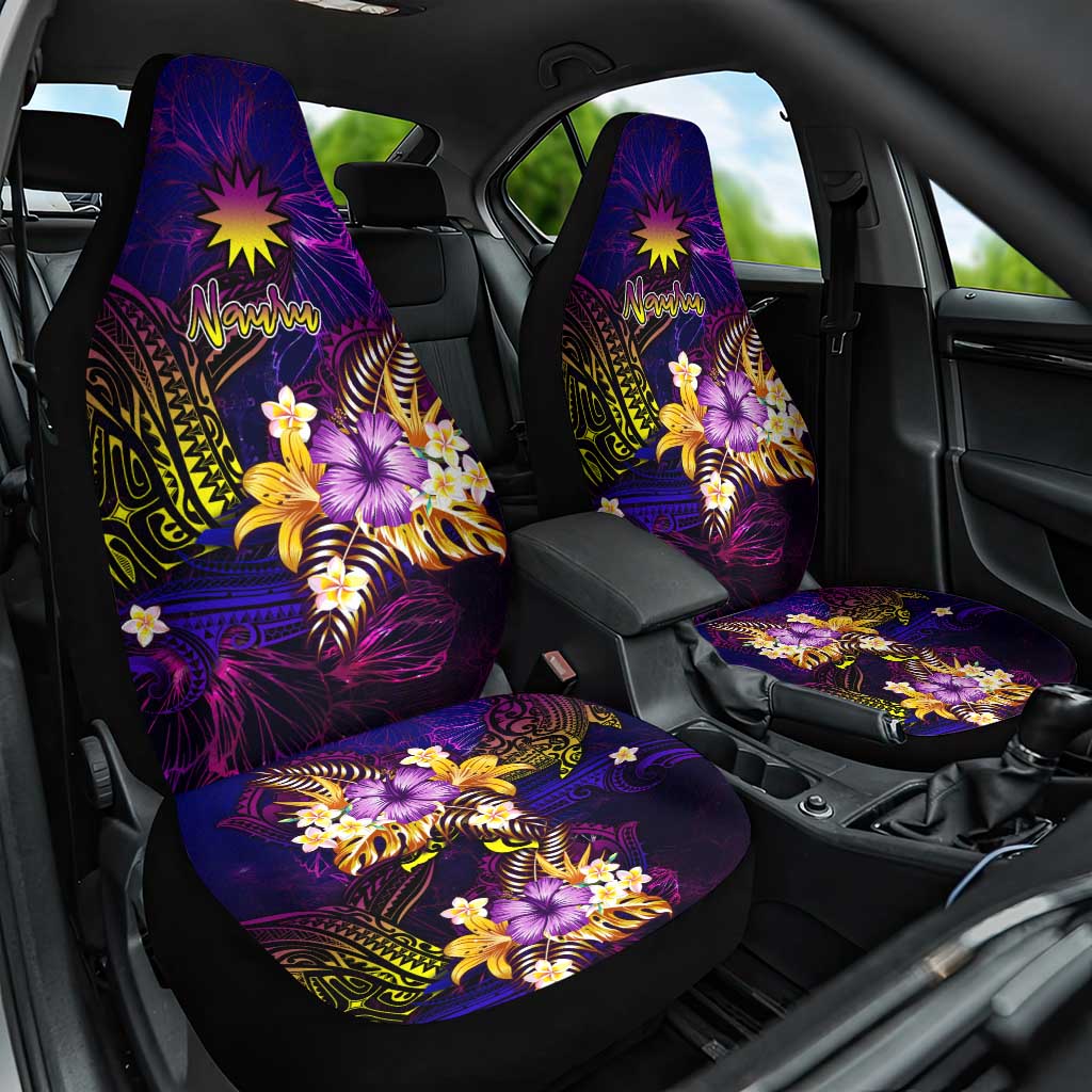 Nauru Car Seat Cover Whale Hibiscus Polynesian