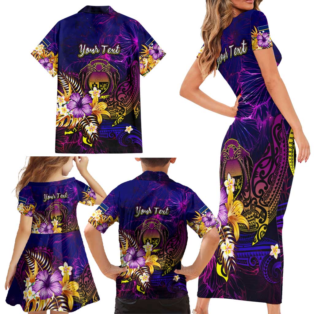 Nauru Family Matching Short Sleeve Bodycon Dress and Hawaiian Shirt Whale Hibiscus Polynesian DT02 - Polynesian Pride
