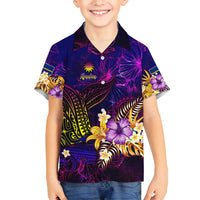 Nauru Family Matching Tank Maxi Dress and Hawaiian Shirt Whale Hibiscus Polynesian