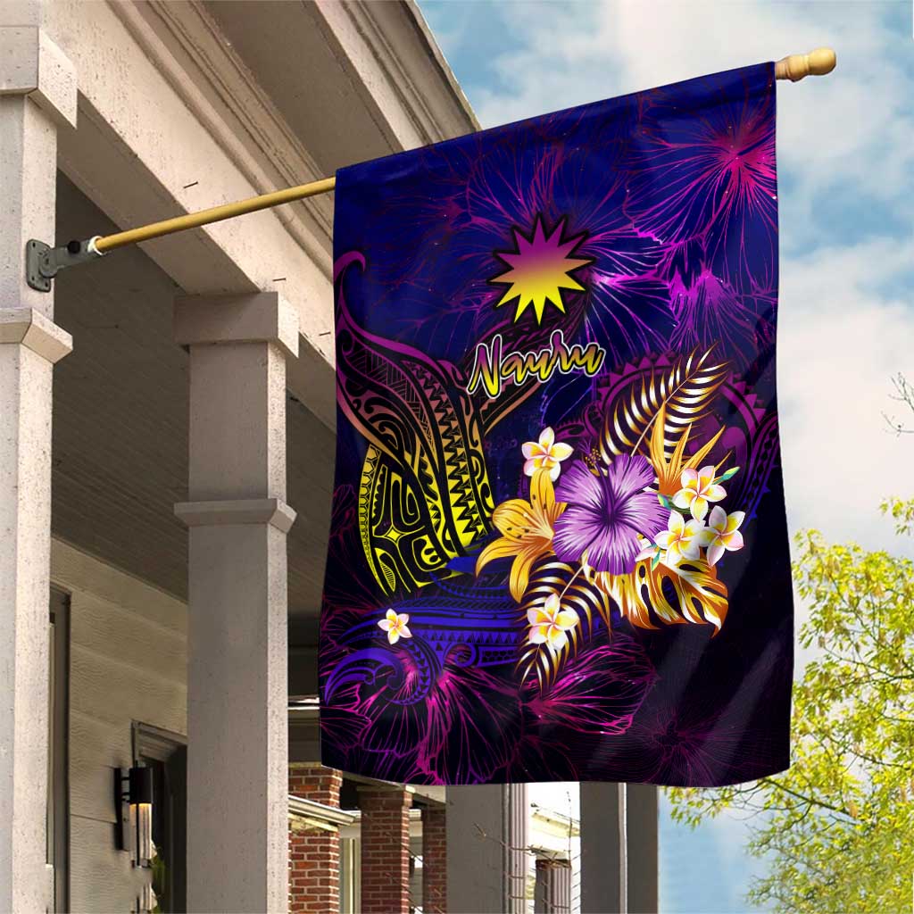 Nauru Garden Flag Whale Hibiscus Polynesian
