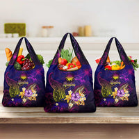 Nauru Grocery Bag Whale Hibiscus Polynesian