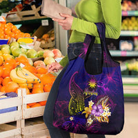Nauru Grocery Bag Whale Hibiscus Polynesian