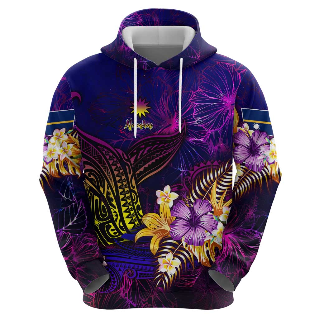 Nauru Hoodie Whale Hibiscus Polynesian