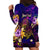 Nauru Hoodie Dress Whale Hibiscus Polynesian