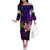 Nauru Off The Shoulder Long Sleeve Dress Whale Hibiscus Polynesian