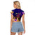 Nauru Raglan Cropped T Shirt Whale Hibiscus Polynesian