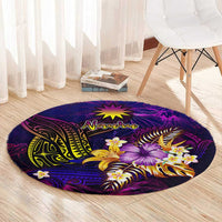 Nauru Round Carpet Whale Hibiscus Polynesian