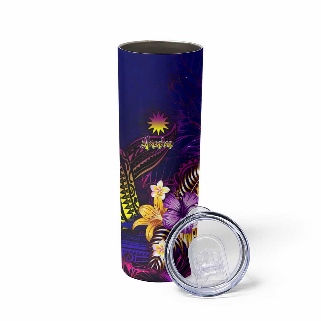 Nauru Skinny Tumbler Whale Hibiscus Polynesian