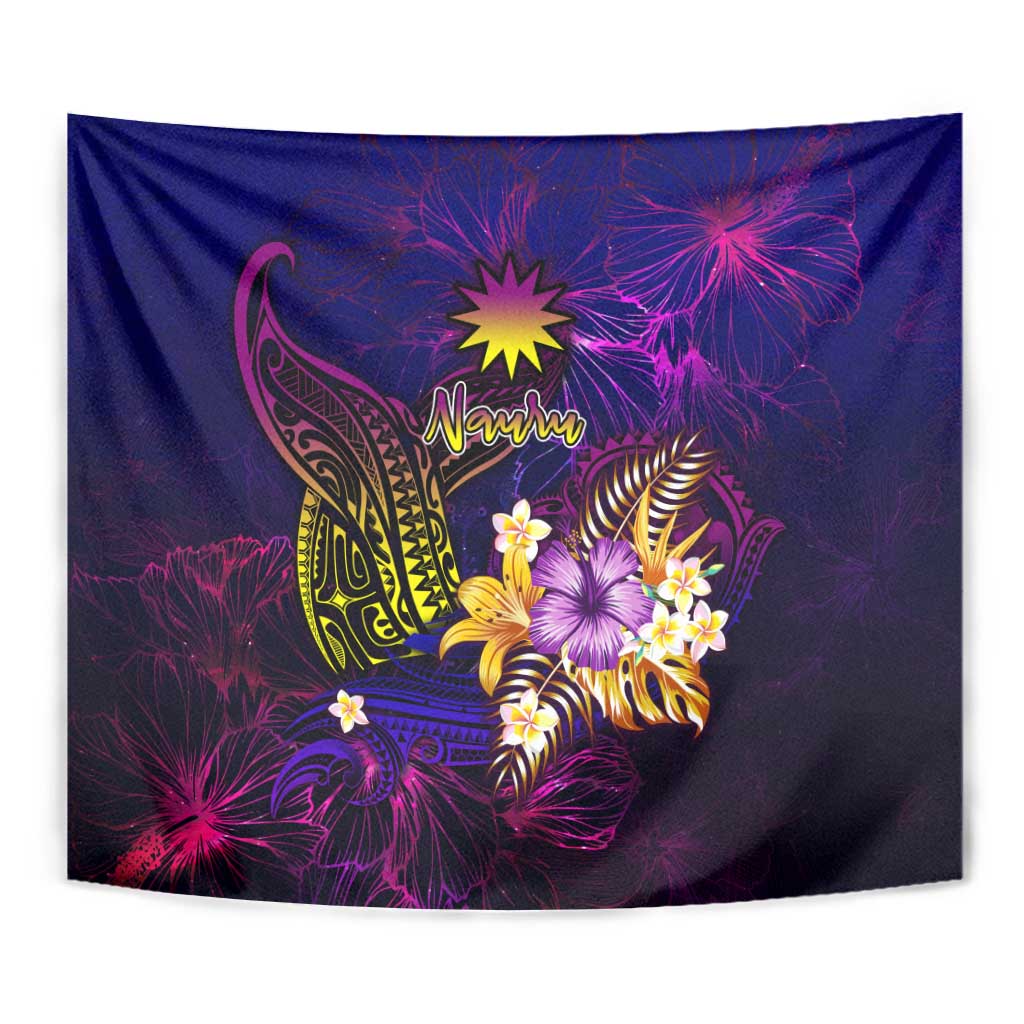 Nauru Tapestry Whale Hibiscus Polynesian