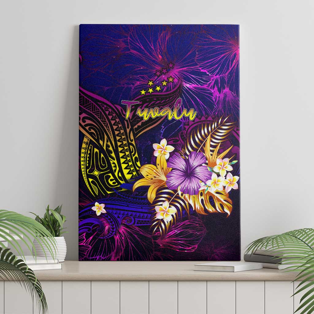 Tuvalu Canvas Wall Art Whale Hibiscus Polynesian