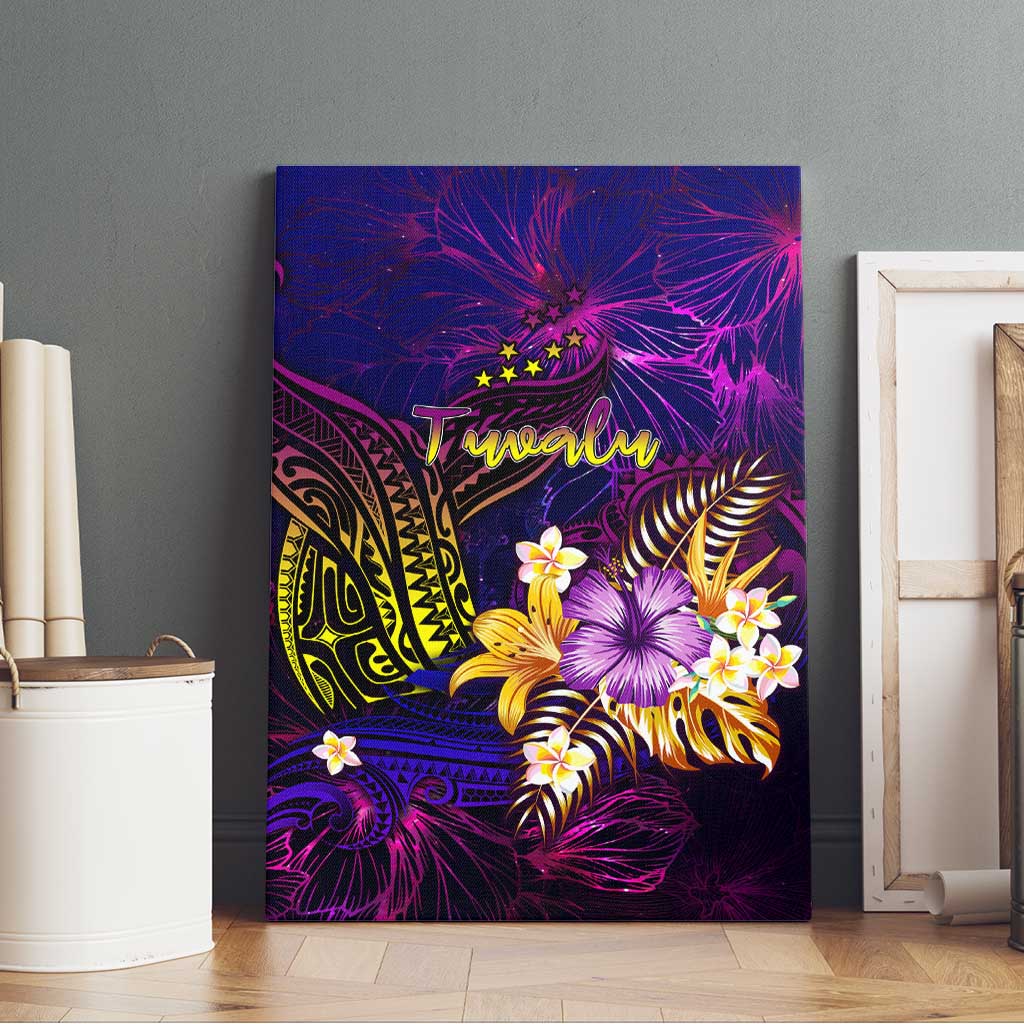 Tuvalu Canvas Wall Art Whale Hibiscus Polynesian