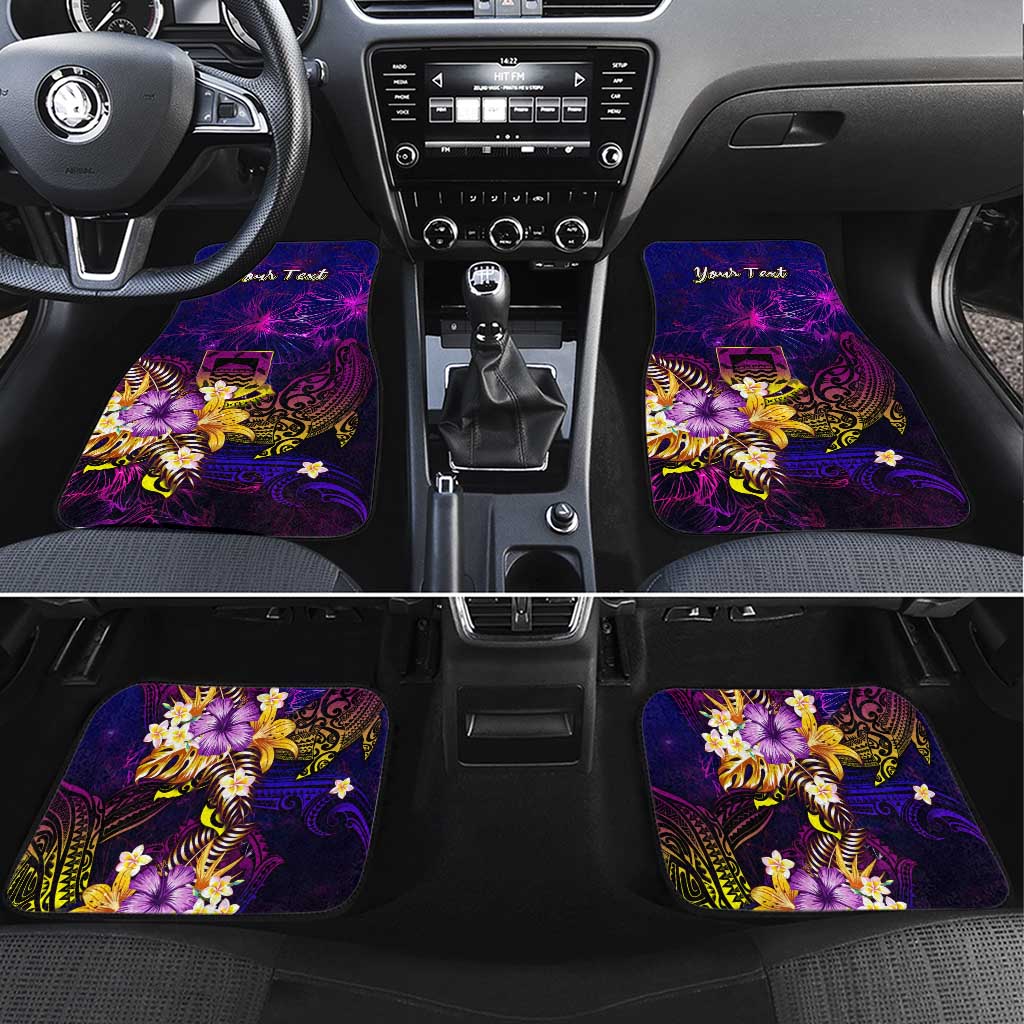 Tuvalu Car Mats Whale Hibiscus Polynesian