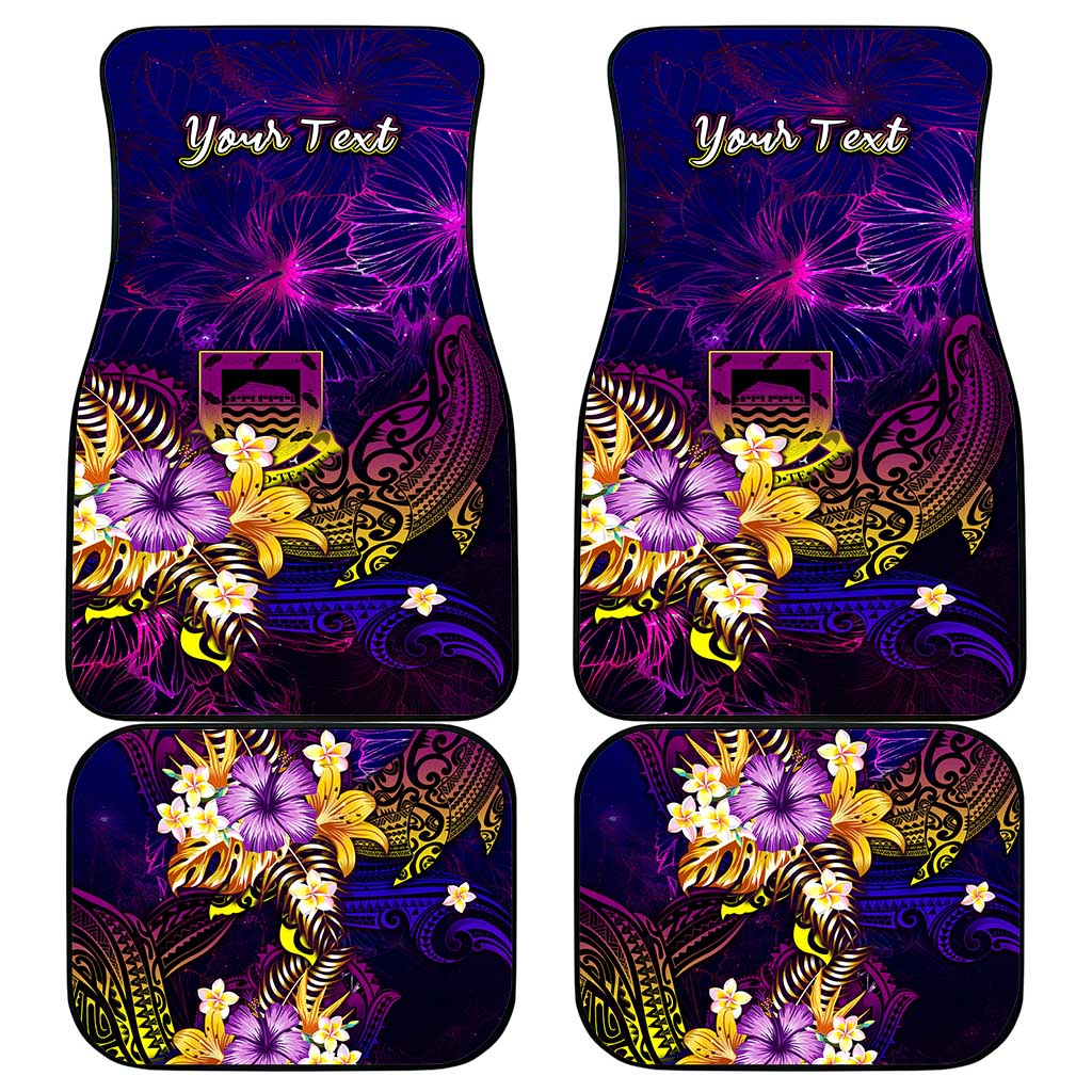 Tuvalu Car Mats Whale Hibiscus Polynesian