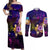 Tuvalu Couples Matching Off Shoulder Maxi Dress and Long Sleeve Button Shirt Whale Hibiscus Polynesian