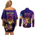 Tuvalu Couples Matching Off Shoulder Short Dress and Long Sleeve Button Shirt Whale Hibiscus Polynesian