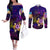 Tuvalu Couples Matching Off The Shoulder Long Sleeve Dress and Long Sleeve Button Shirt Whale Hibiscus Polynesian
