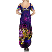 Tuvalu Family Matching Summer Maxi Dress and Hawaiian Shirt Whale Hibiscus Polynesian