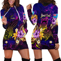 Tuvalu Hoodie Dress Whale Hibiscus Polynesian