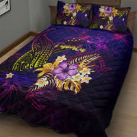 Tuvalu Quilt Bed Set Whale Hibiscus Polynesian