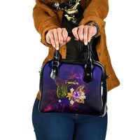 Tuvalu Shoulder Handbag Whale Hibiscus Polynesian