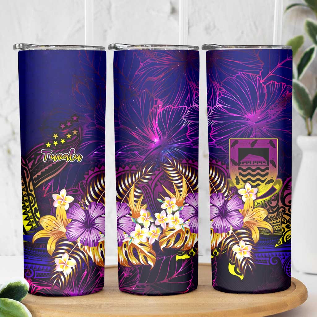 Tuvalu Skinny Tumbler Whale Hibiscus Polynesian