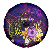 Tuvalu Spare Tire Cover Whale Hibiscus Polynesian