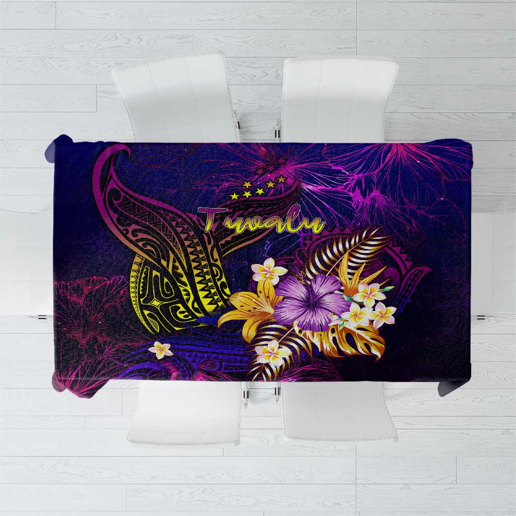Tuvalu Tablecloth Whale Hibiscus Polynesian