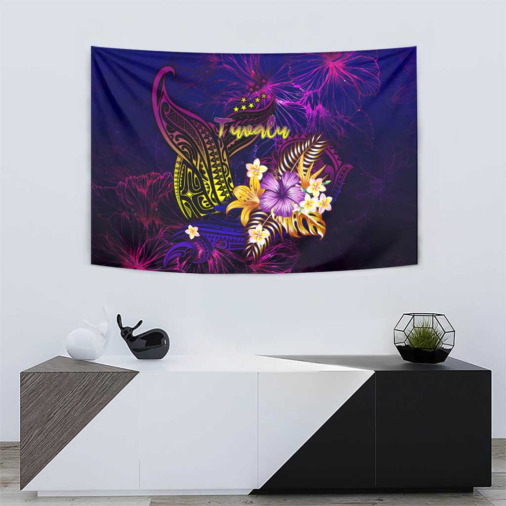 Tuvalu Tapestry Whale Hibiscus Polynesian