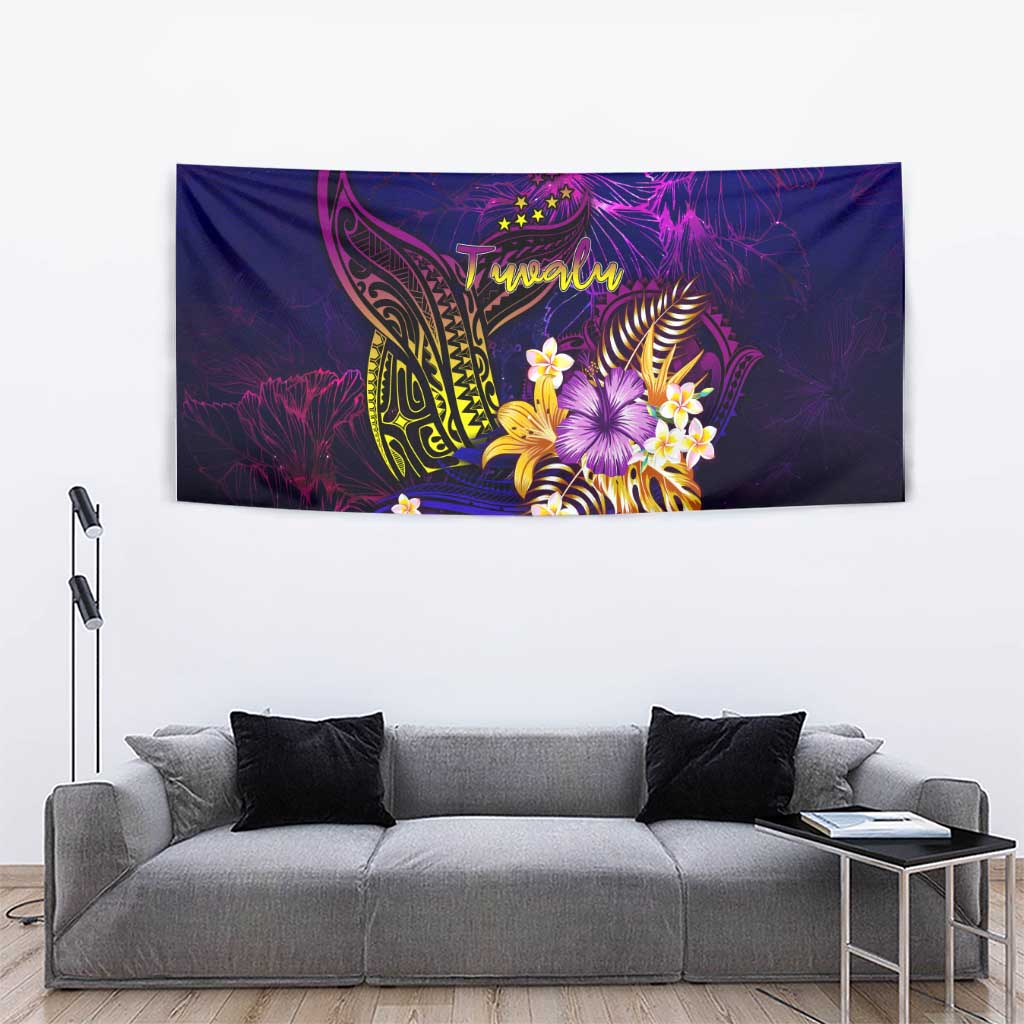 Tuvalu Tapestry Whale Hibiscus Polynesian
