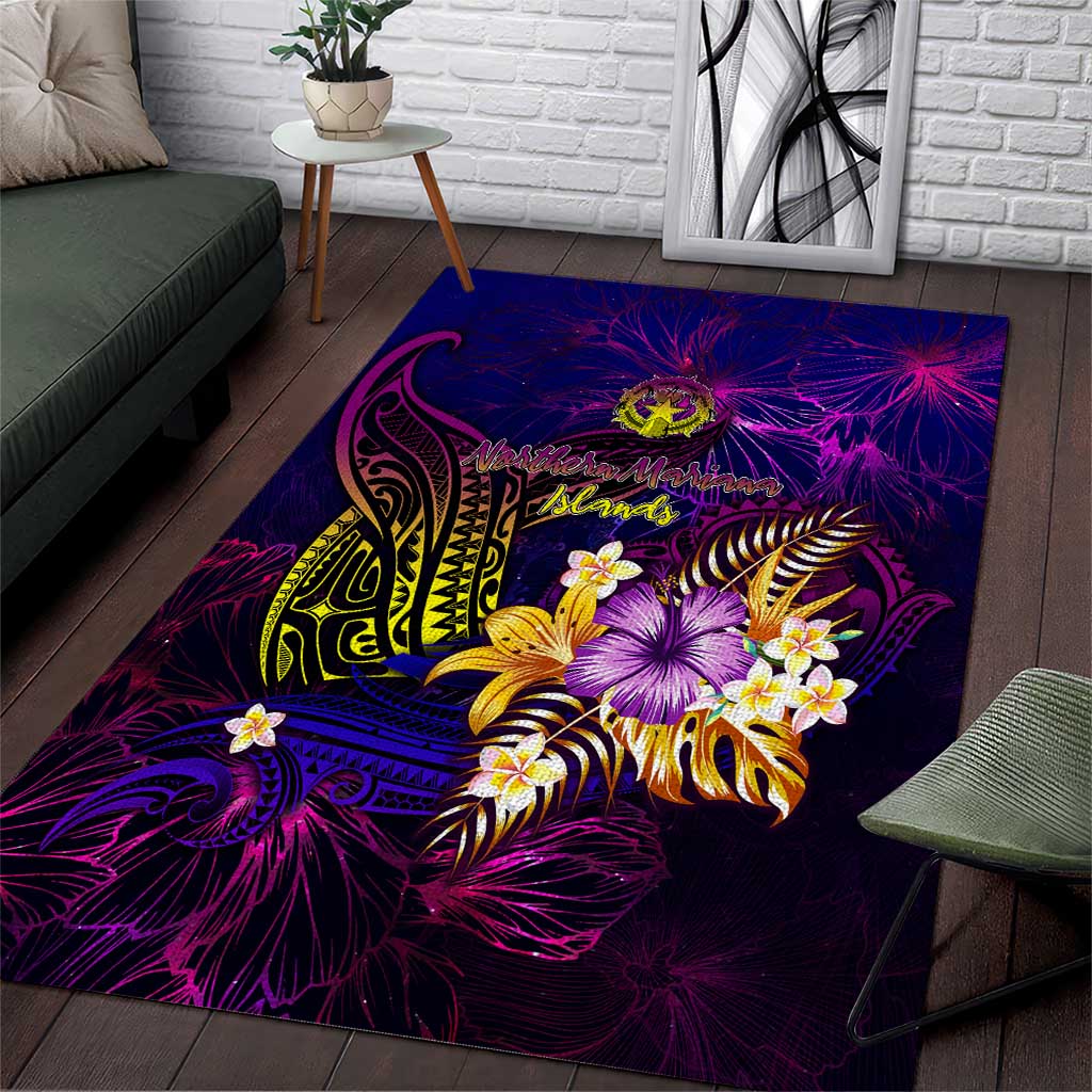 Northern Mariana Islands Area Rug Whale Hibiscus Polynesian DT02 Purple - Polynesian Pride