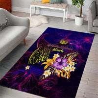 Northern Mariana Islands Area Rug Whale Hibiscus Polynesian