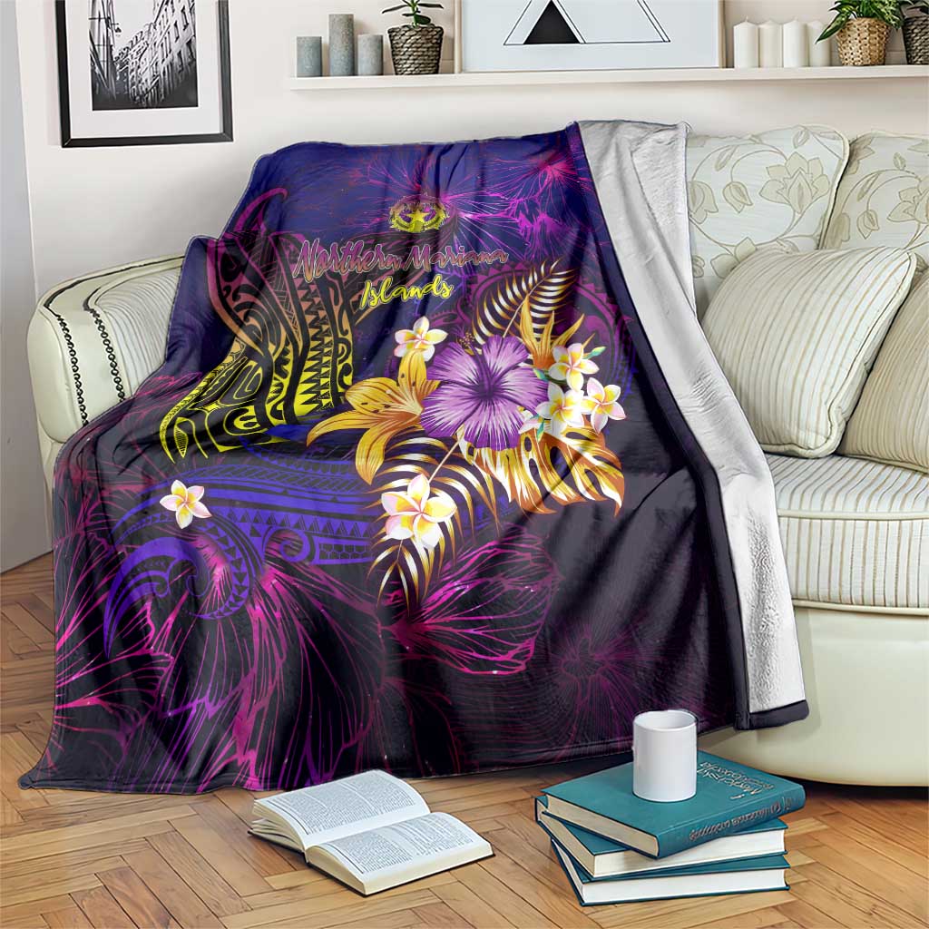 Northern Mariana Islands Blanket Whale Hibiscus Polynesian DT02 Purple - Polynesian Pride