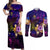 Northern Mariana Islands Couples Matching Off Shoulder Maxi Dress and Long Sleeve Button Shirt Whale Hibiscus Polynesian