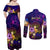Northern Mariana Islands Couples Matching Off Shoulder Maxi Dress and Long Sleeve Button Shirt Whale Hibiscus Polynesian
