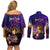 Northern Mariana Islands Couples Matching Off Shoulder Short Dress and Long Sleeve Button Shirt Whale Hibiscus Polynesian
