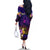 Northern Mariana Islands Family Matching Off The Shoulder Long Sleeve Dress and Hawaiian Shirt Whale Hibiscus Polynesian