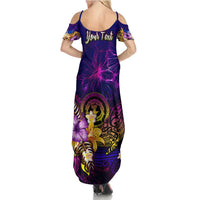 Northern Mariana Islands Family Matching Summer Maxi Dress and Hawaiian Shirt Whale Hibiscus Polynesian DT02 - Polynesian Pride