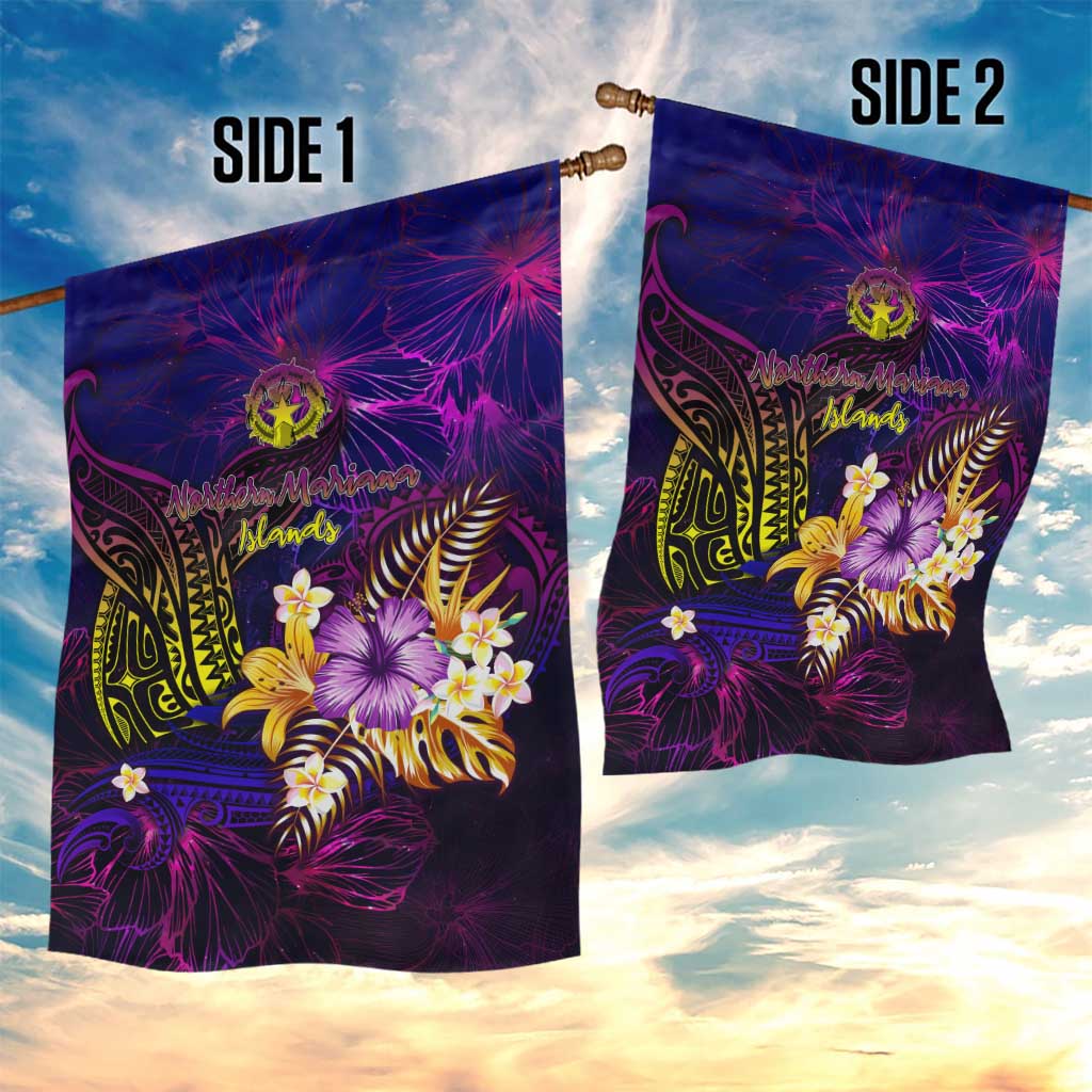 Northern Mariana Islands Garden Flag Whale Hibiscus Polynesian