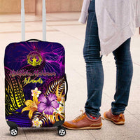 Northern Mariana Islands Luggage Cover Whale Hibiscus Polynesian