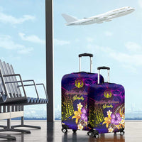 Northern Mariana Islands Luggage Cover Whale Hibiscus Polynesian