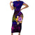 Northern Mariana Islands Short Sleeve Bodycon Dress Whale Hibiscus Polynesian