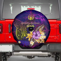Northern Mariana Islands Spare Tire Cover Whale Hibiscus Polynesian