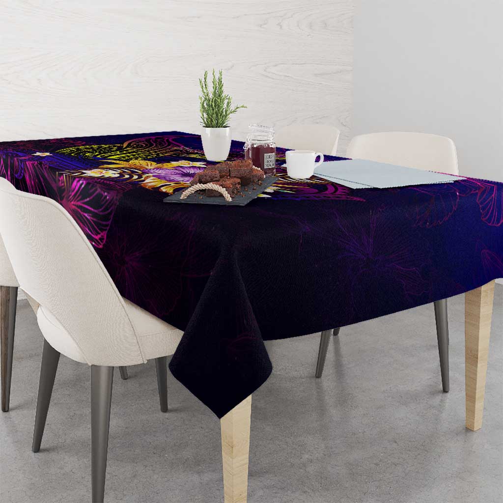 Northern Mariana Islands Tablecloth Whale Hibiscus Polynesian