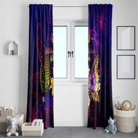 Northern Mariana Islands Window Curtain Whale Hibiscus Polynesian