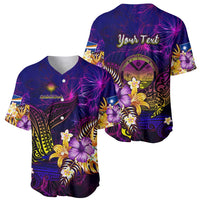 Marshall Islands Baseball Jersey Whale Hibiscus Polynesian