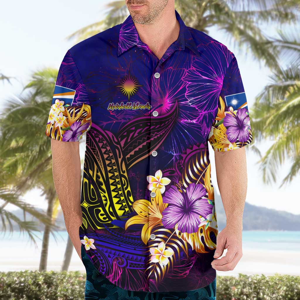 Marshall Islands Hawaiian Shirt Whale Hibiscus Polynesian