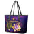 Marshall Islands Leather Tote Bag Whale Hibiscus Polynesian