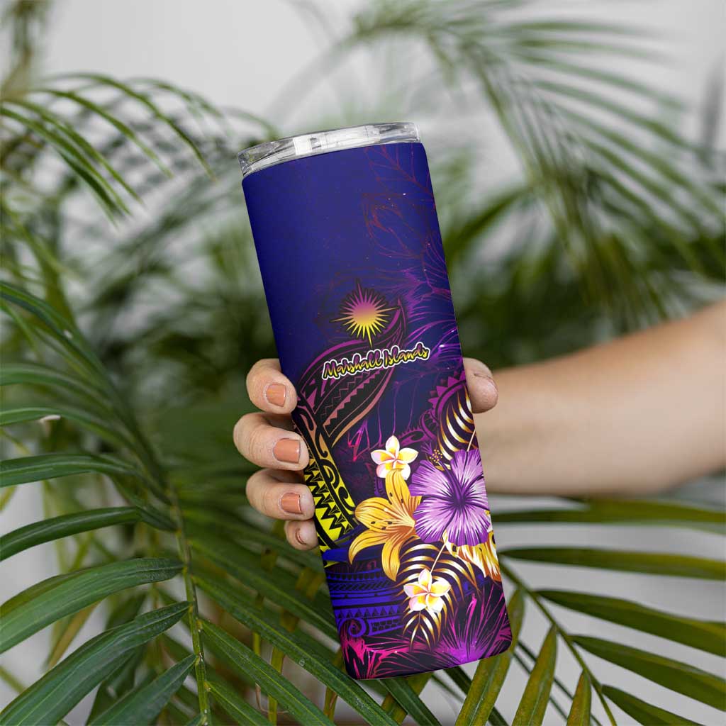 Marshall Islands Skinny Tumbler Whale Hibiscus Polynesian